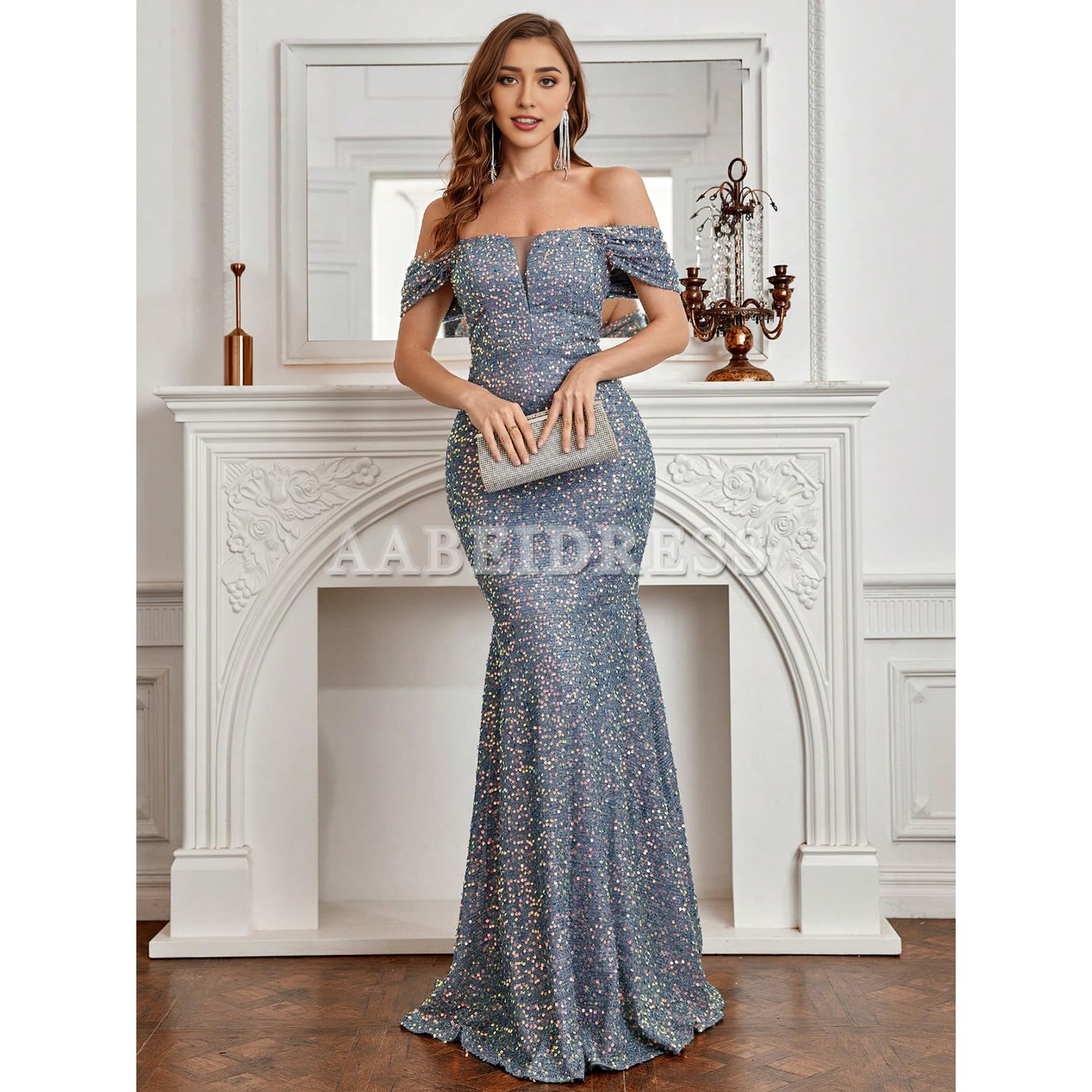 Prom Dress Sequin Bodycon Long Sleeve Elegant Evening Party Maxi Dresses High Quality Wedding Guest Dresses Formal Wear Dresses