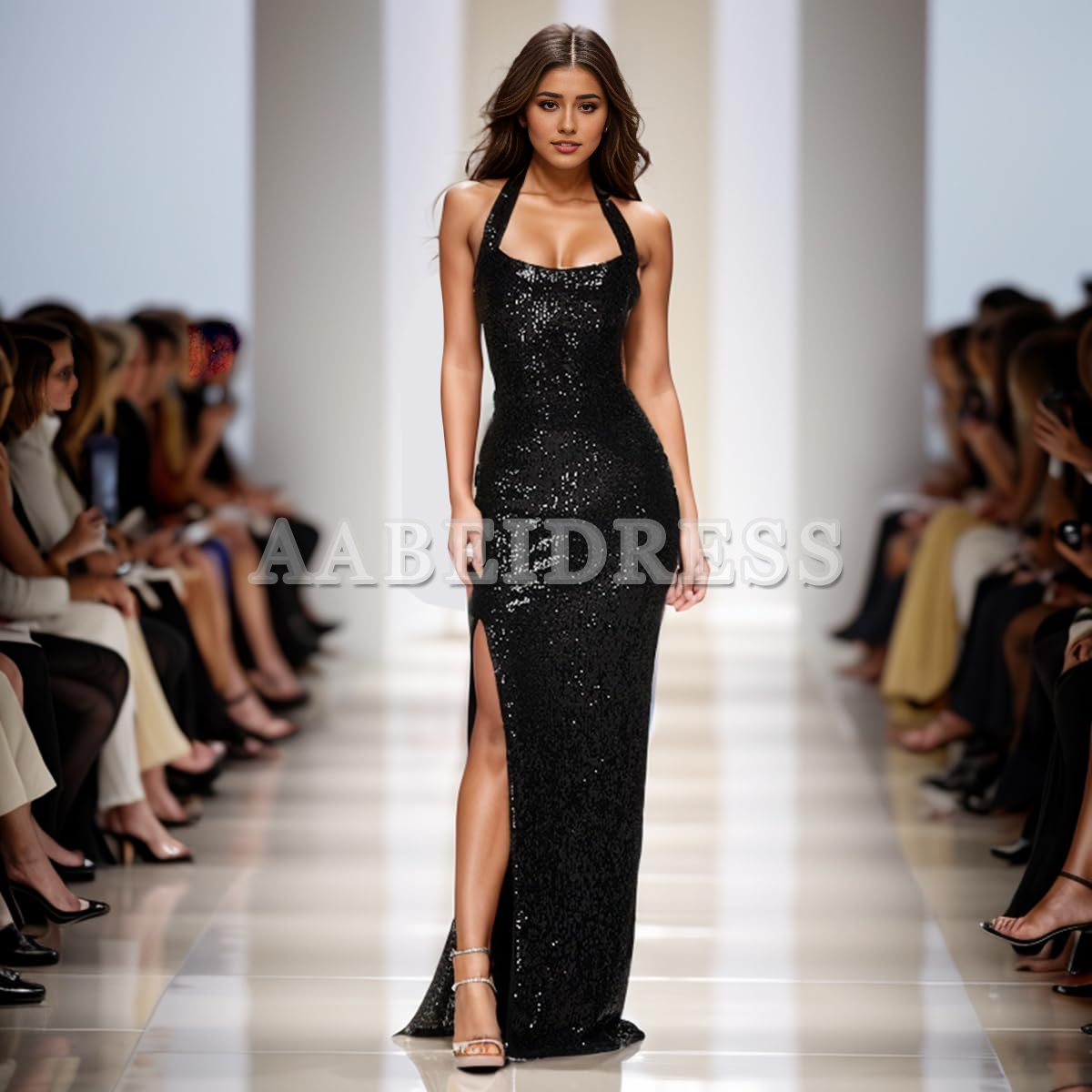 Prom Dress Sequin Sleeveless Boycon Split Floor Length Sparkly Maxi Dress Wedding Guest Dresses Formal Wear Dresses