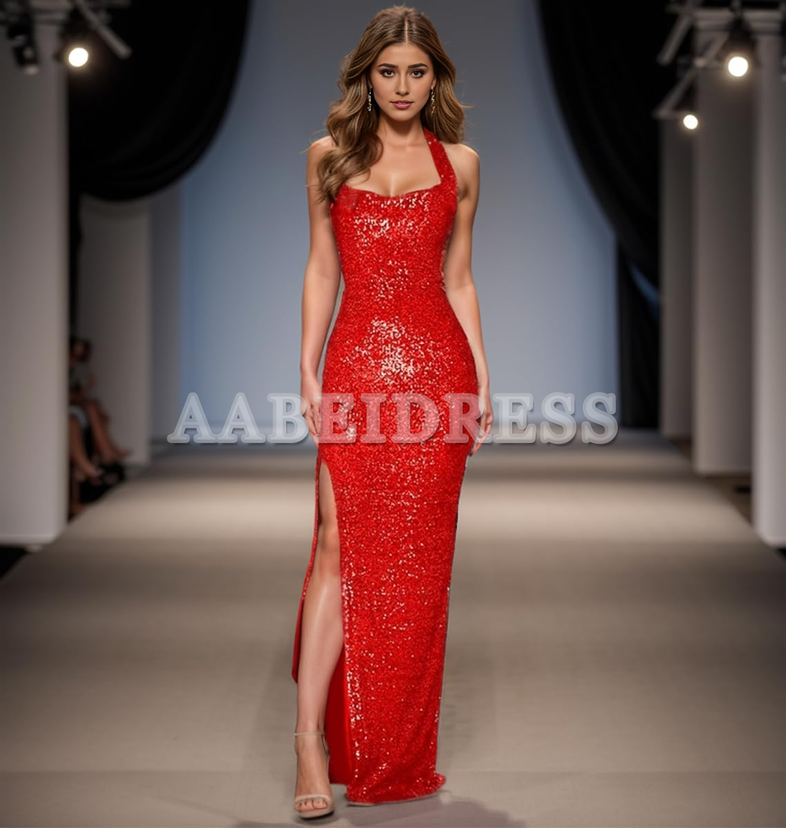 Prom Dress Sequin Sleeveless Boycon Split Floor Length Sparkly Maxi Dress Wedding Guest Dresses Formal Wear Dresses