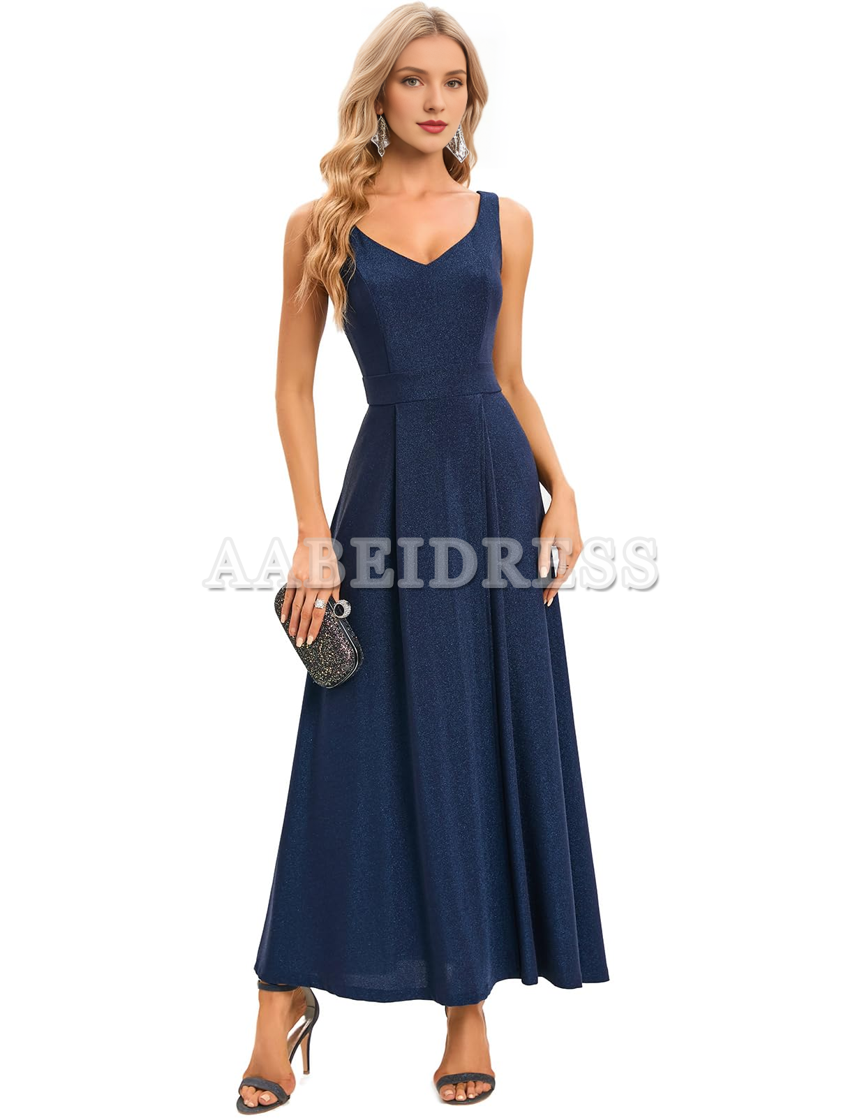 Prom Dress V Neck Cocktail Slit Dress Evening Party Side Fork Sparkle Long Wedding Guest Dresses Formal Wear Dresses