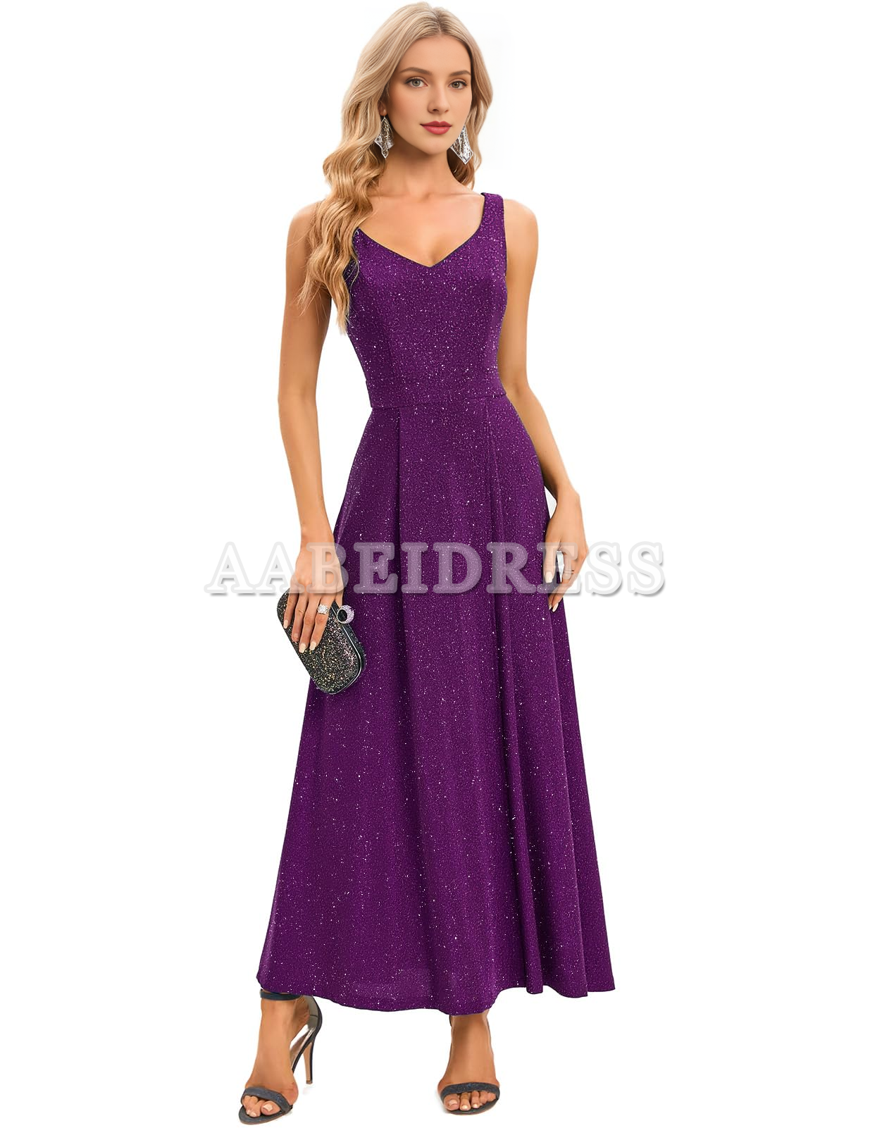 Prom Dress V Neck Cocktail Slit Dress Evening Party Side Fork Sparkle Long Wedding Guest Dresses Formal Wear Dresses