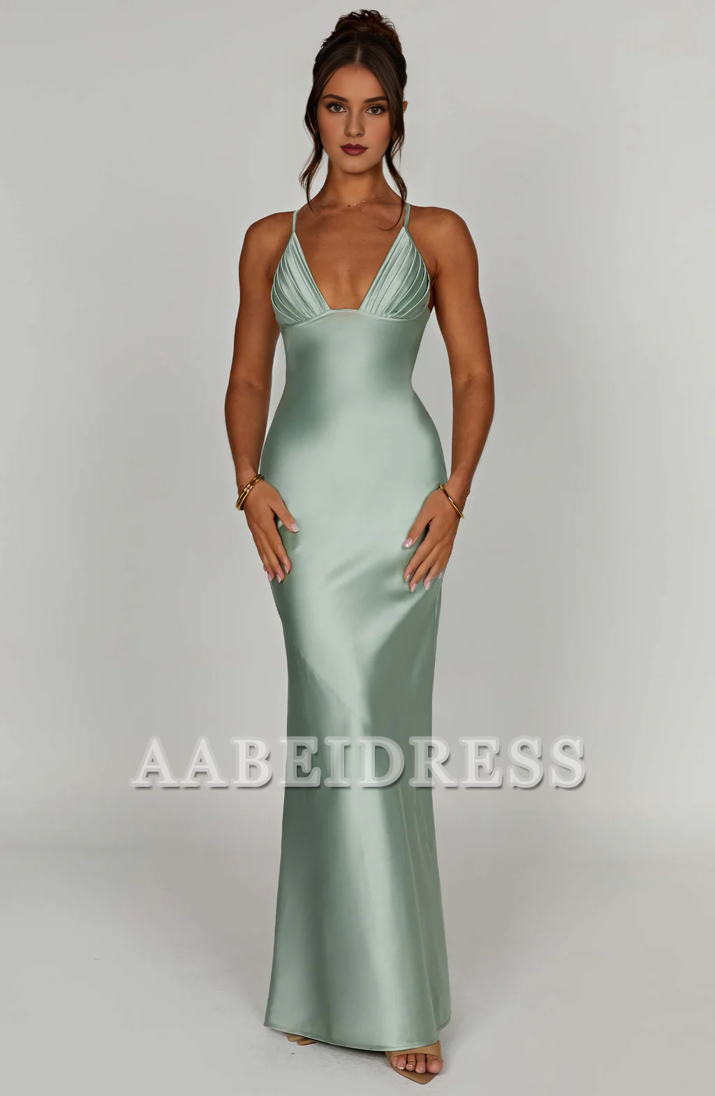 Formal Wear Dresses Prom Dresses Elegant Mermaid Halter Plunge Neckline Backless Sheath Dresses Fashion Simple Wedding Guests Dresses