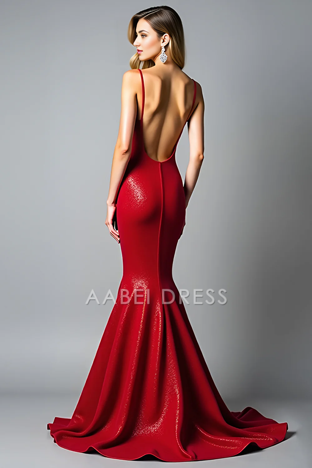 AABEI DRESS Hot Sale Prom Dress Charming Mermaid Sweetheart Spaghetti Strap Backless Long Formal Dress