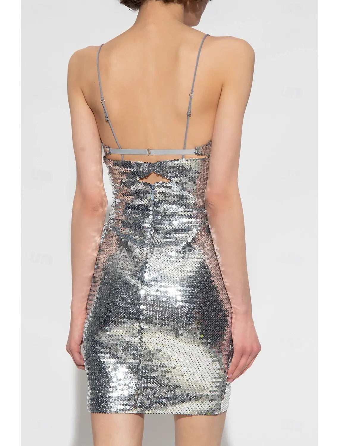 AABEI DRESS New Homecoming Dress Sheath Sequin Cocktail Dresses Party Dress Sleeveless Spaghetti Strap Hollow Out Sexy Short Prom Dresse