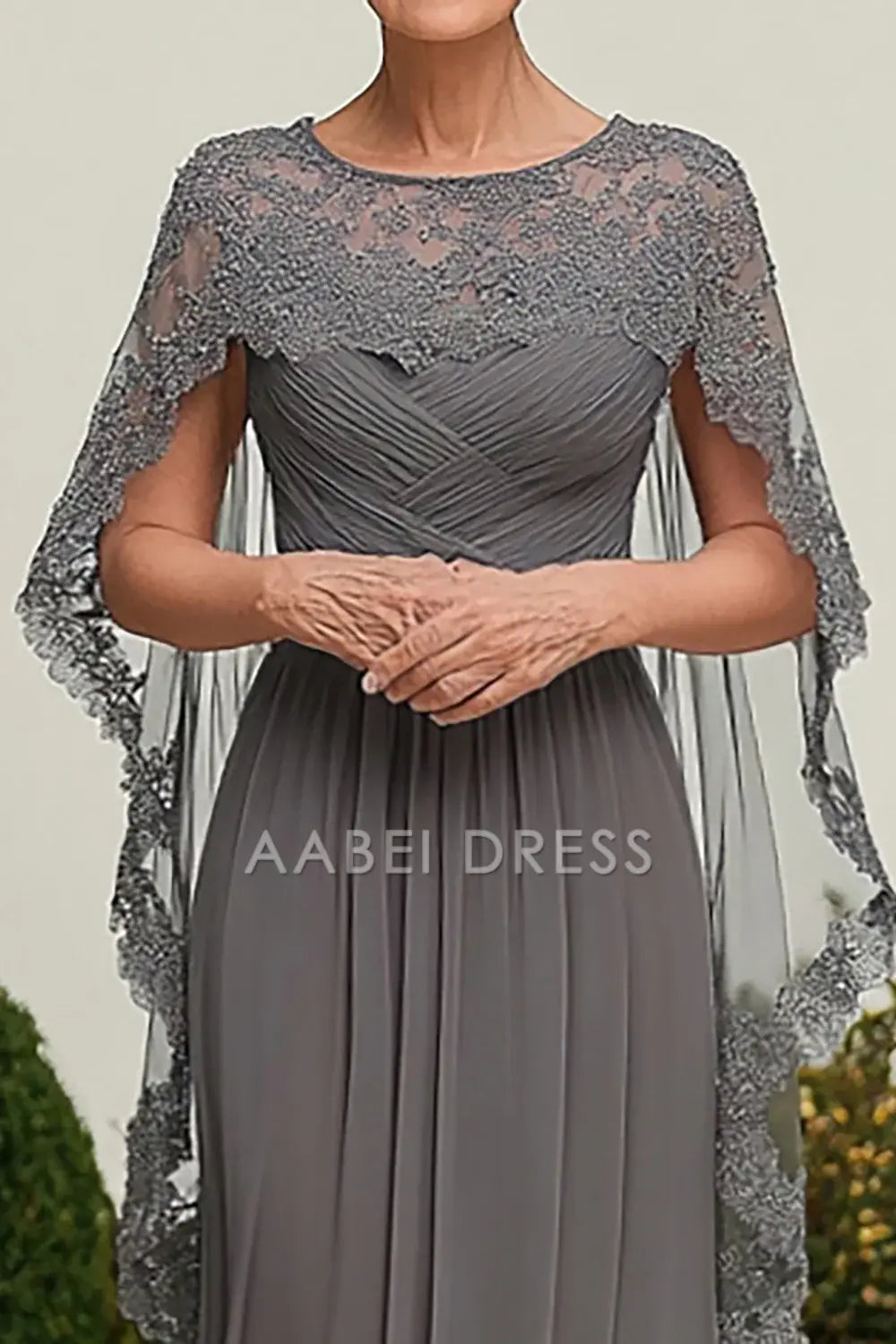 AABEI DRESS Mother Of The Bride Dress Lace Cloak Chiffon Pleated Retro Elegant Formal Wear Dresse