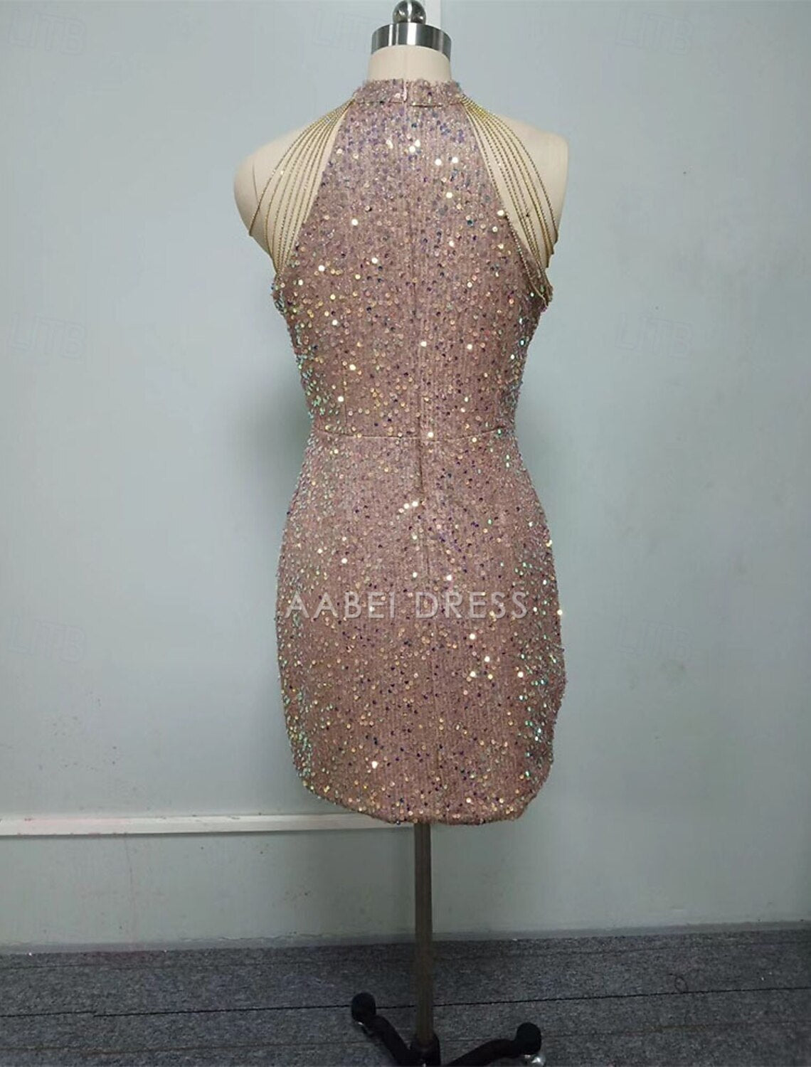AABEI DRESS New Homecoming Dress Sheath Jewel Neck Sequin Cocktail Dresses Party Dress Holiday Sleeveless Sparkle Charming Short Prom Dresse
