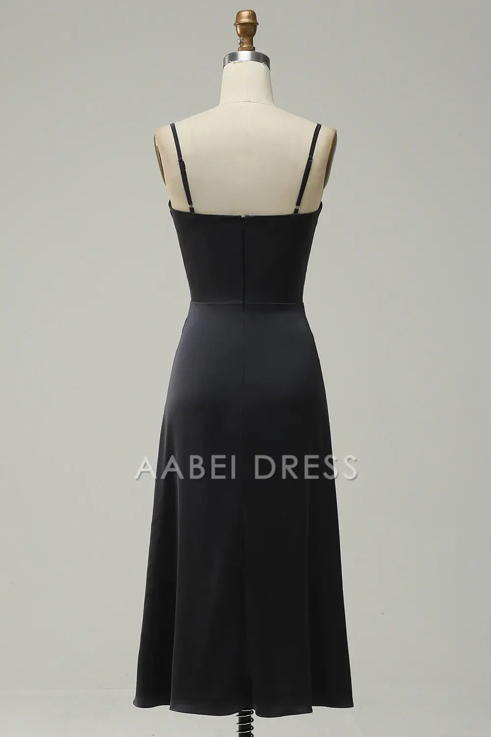 AABEI DRESS Hot Sale Prom Dress A Line Sweetheart Spaghetti Straps Simple With Hollow Out Tea-Length Formal Dress