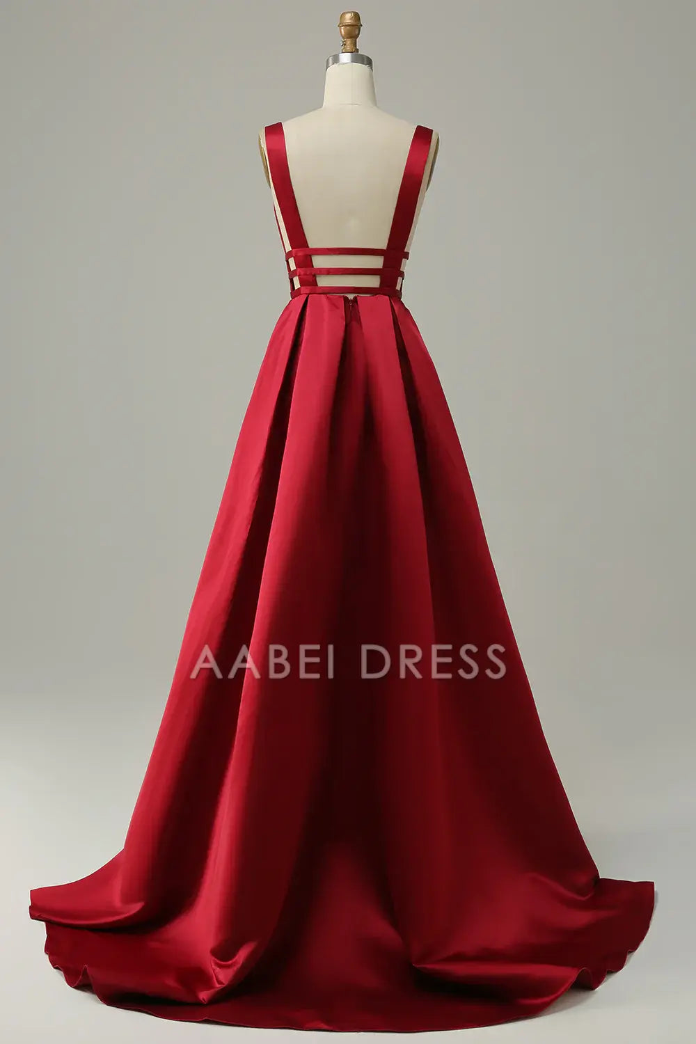 AABEI DRESS Hot Sale Prom Dress Exquisite A Line Deep V Neck Backless Sweep Train Charming Formal Dress