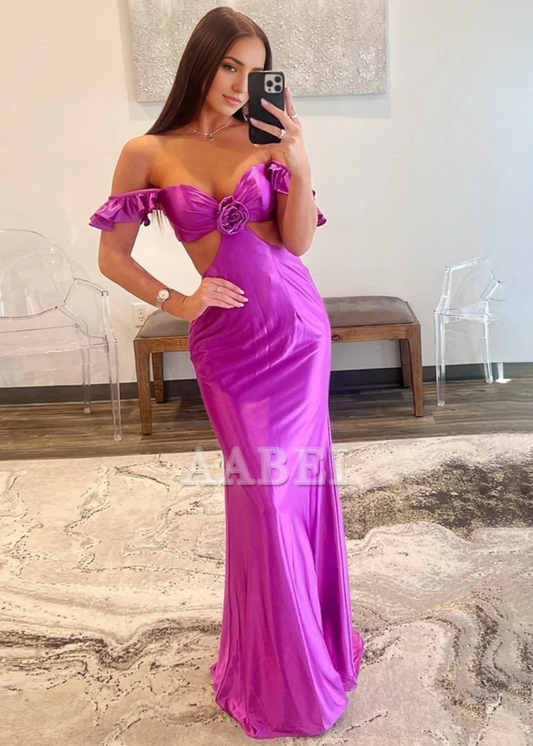 Evening Dress Flutter Sleeve Cutout Mermaid Fitted Gown Lace up Backless Exquisite Sexy Charming Formal Women's Dresses