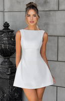 AABEI DRESS Hot Sale Homecoming Dress Fashion Boat Shape Neckline Empire Sleeveless Backless Mini Dress Short Prom Dresse