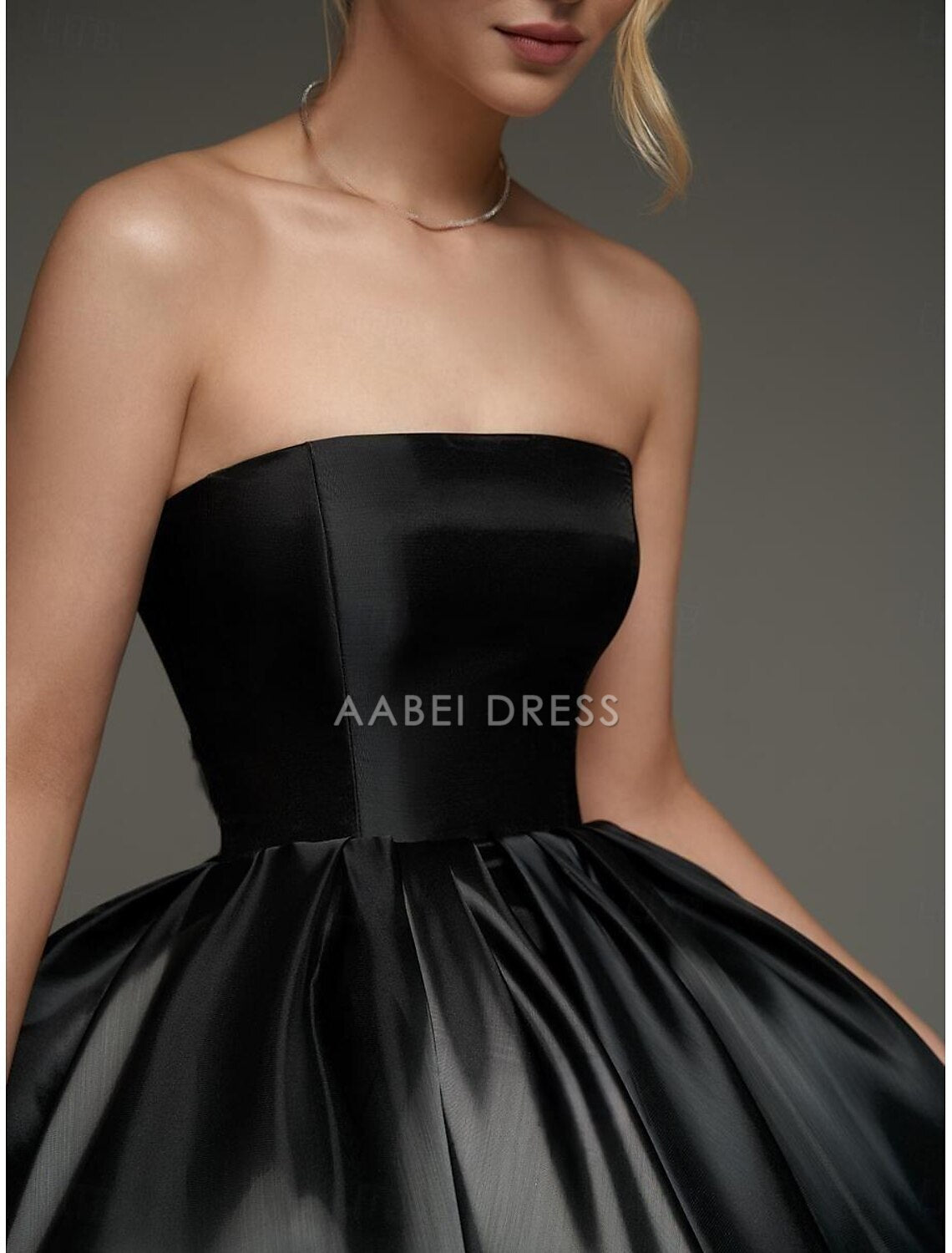 AABEI DRESS New Homecoming Dress A-Line Corsets Dress Holiday Graduation Sleeveless Strapless Satin with Ruched Short Prom Dresse