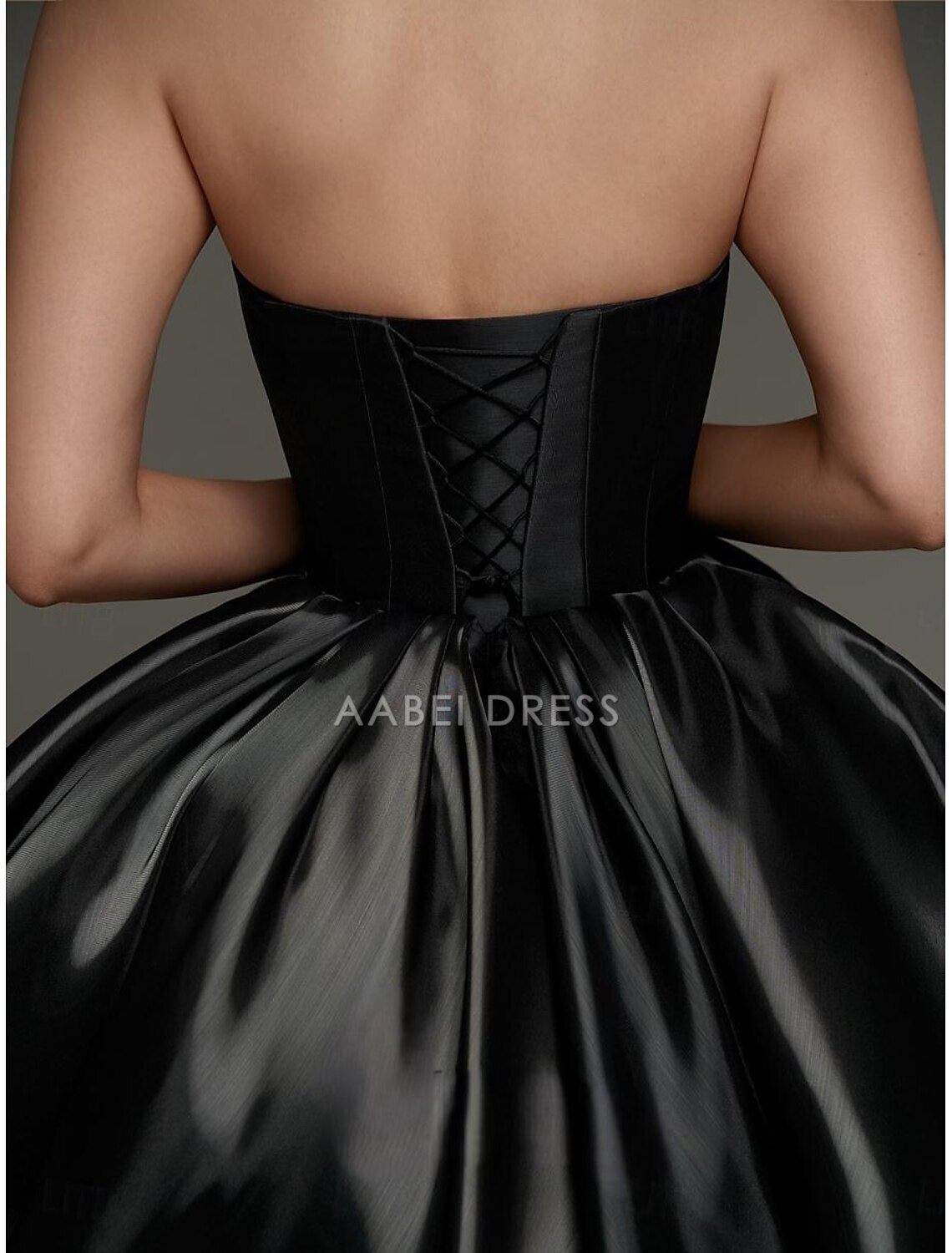 AABEI DRESS New Homecoming Dress A-Line Corsets Dress Holiday Graduation Sleeveless Strapless Satin with Ruched Short Prom Dresse