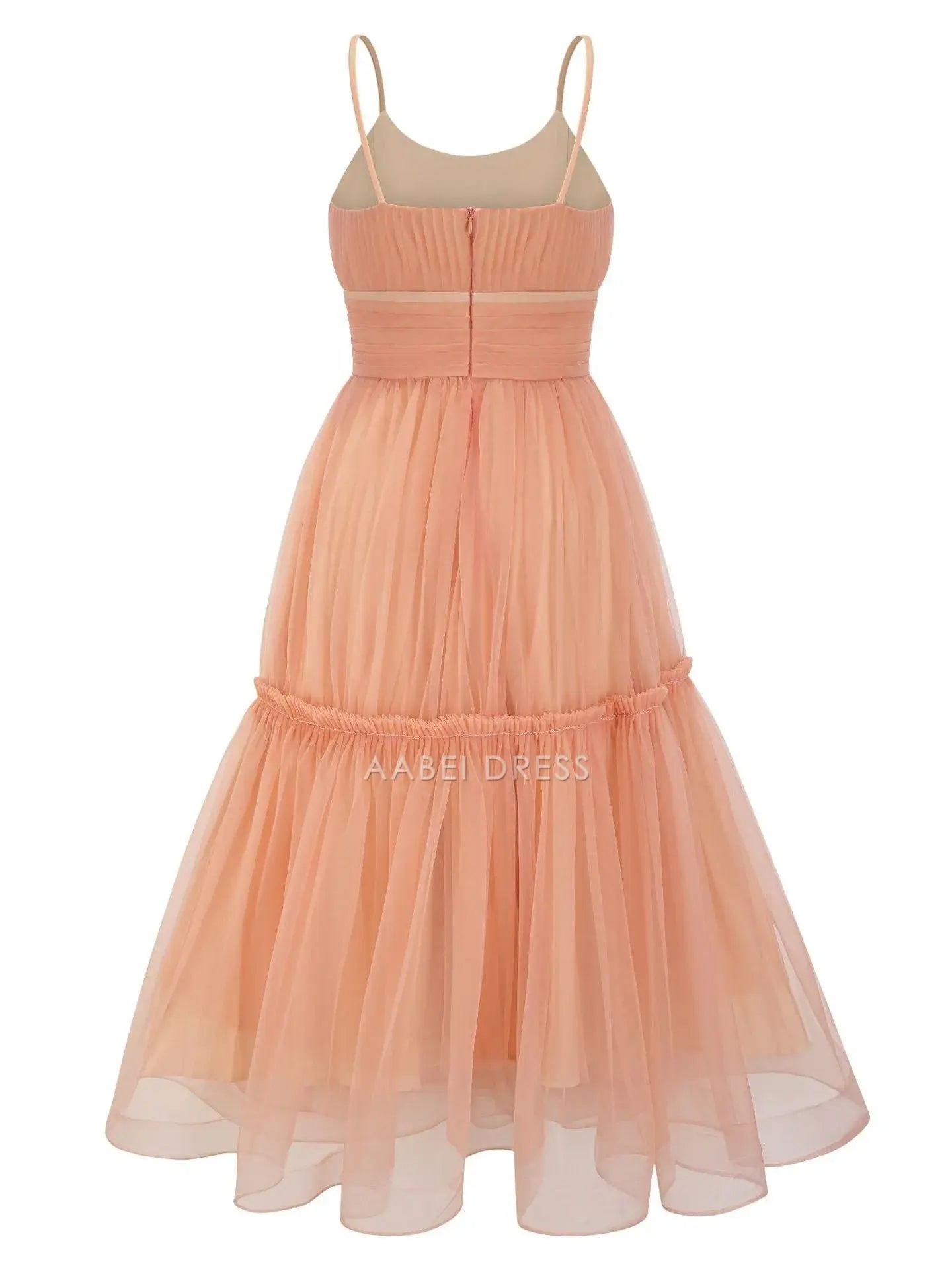 AABEI DRESS Party Dress Elegant A-Line Spaghetti Straps Ruched Fashion Prom Dress