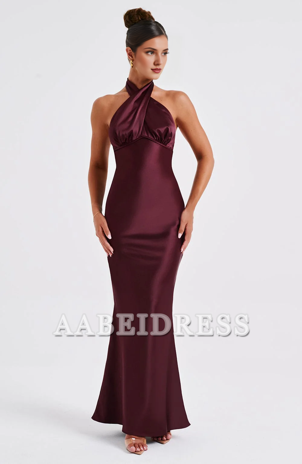 Formal Wear Dresses Prom Dresses Elegant Mermaid Halter Sleeveless Backless Sheath Dresses High Quality Wedding Guests Dresses