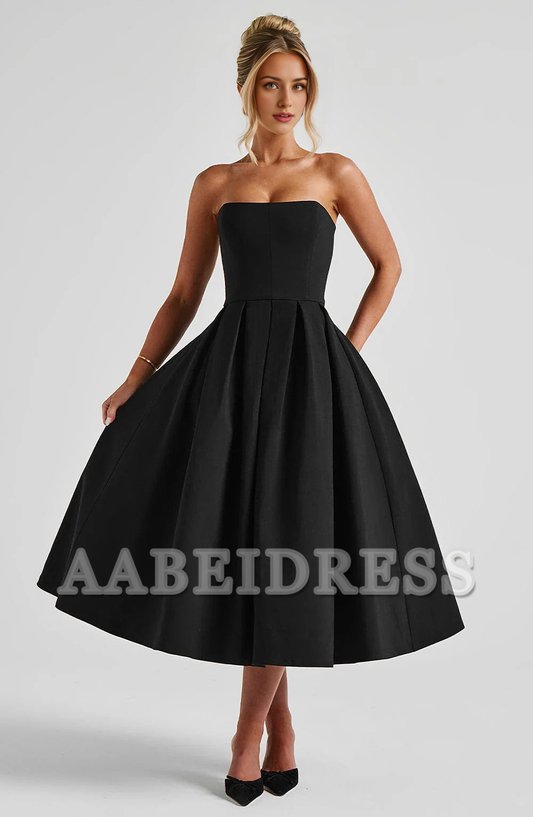 Formal Wear Dresses Bridesmaid Dresses A Line Strapless Backless Elegant Exquisite Dresses Wedding Guests Dresses