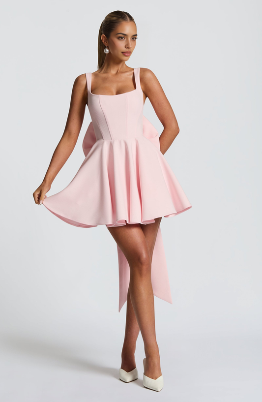 AABEI DRESS Hot Sale Homecoming Dress Fashion A Line Square Neckline Boning Bodice Adjustable Shoulder Straps Backless Bow Mini Dress Cute Short Prom Dresse