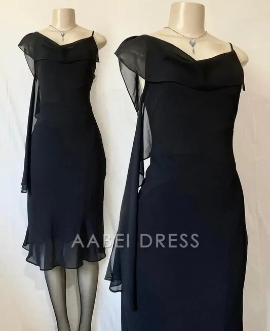 AABEI DRESS Short Party Dress Elegant Sheath Sleeveless Ruched Simple Prom Dress