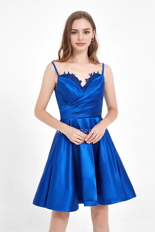 AABEI DRESS Short Dress Fashion Elegant A Line Spaghetti Strap Lace Sweetheart Applique Open Back Simple New Homecoming Dress