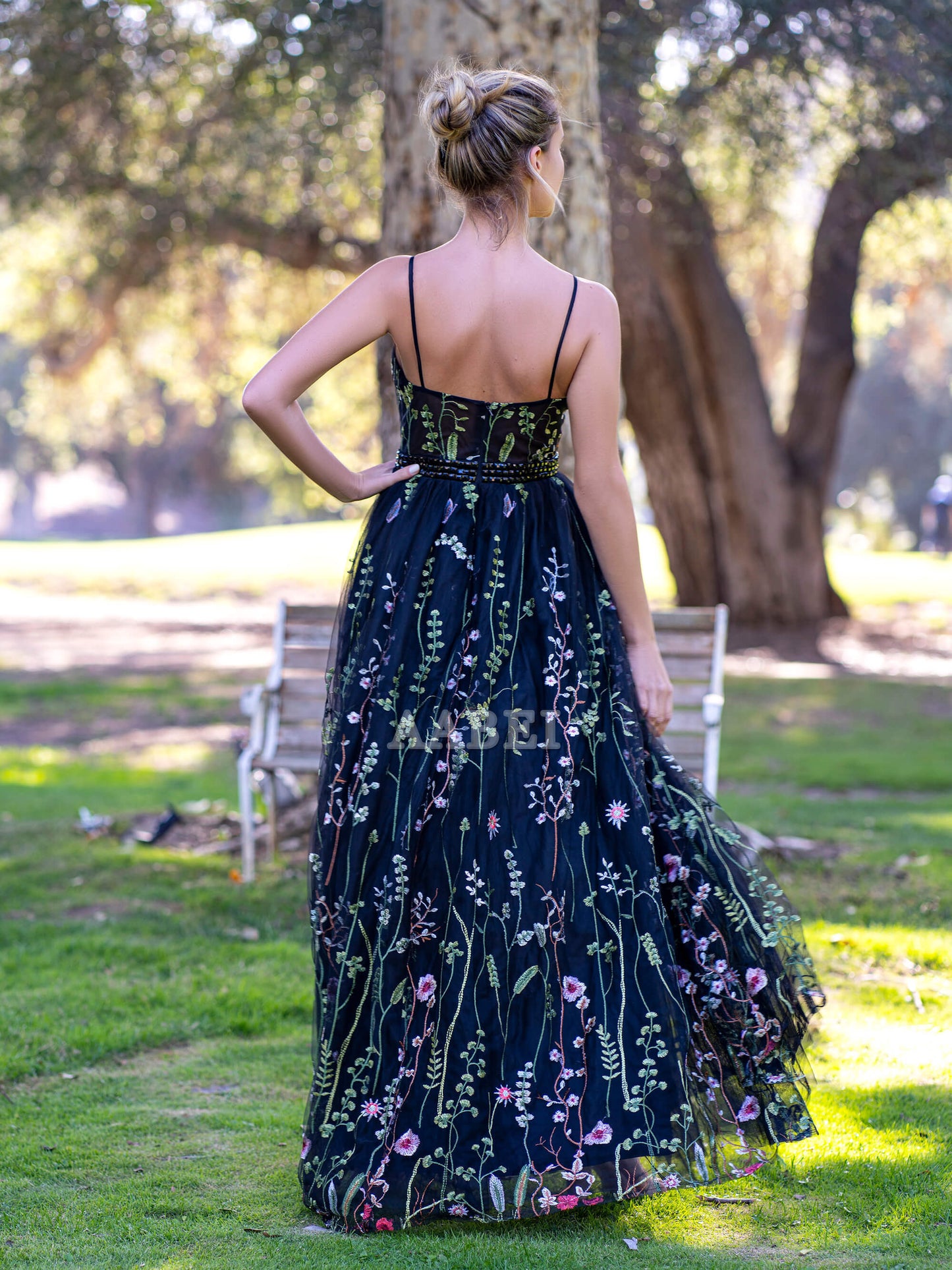 Evening Dress V-neck Spaghetti Straps Applique Tulle Floor Length Sweet Prom Dress Elegant Fantastic Formal Women's Dresses