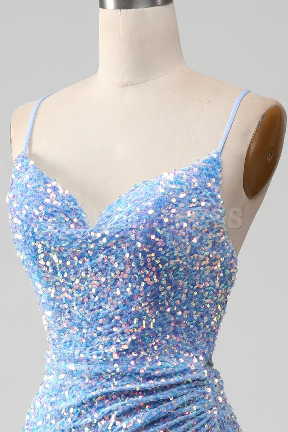 Prom Dress Mermaid Cultivate oneself Spaghetti Strap Side Fork Backless Sparkly Sequins Long Charming Formal Wear Dresses
