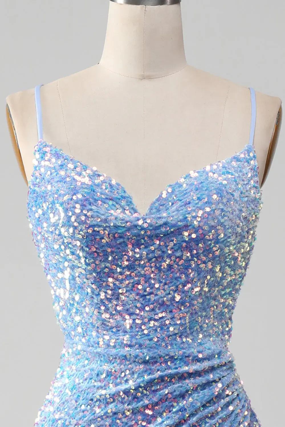 Prom Dress Mermaid Cultivate oneself Spaghetti Strap Side Fork Backless Sparkly Sequins Long Charming Formal Wear Dresses