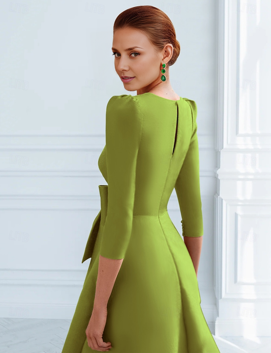 AABEI DRESS Wedding Guest Dress Elegant A-Line V Neck Ankle Length 3/4 Length Sleeve Fashion Mother of the Bride Dress