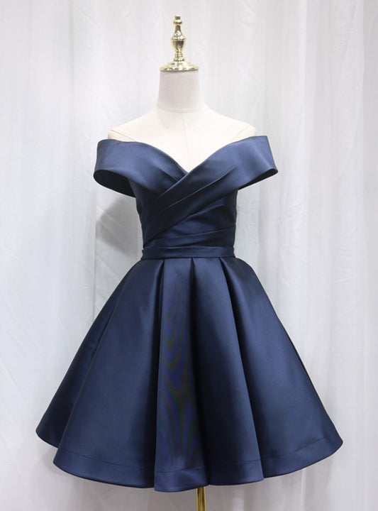 AABEI DRESS New Homecoming Dress Elegant A-Line Sleeveless Off Shoulder Pleated Beautiful Simple Short Prom Dresse
