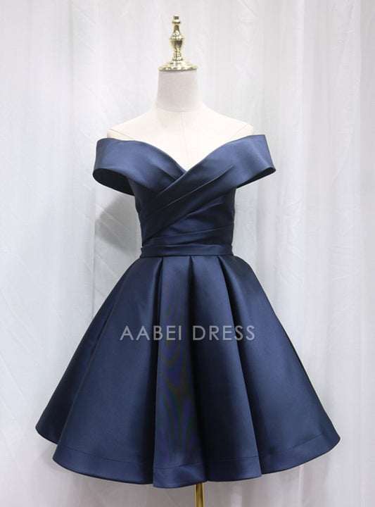 AABEI DRESS New Homecoming Dress Elegant A-Line Sleeveless Off Shoulder Pleated Beautiful Simple Short Prom Dresse