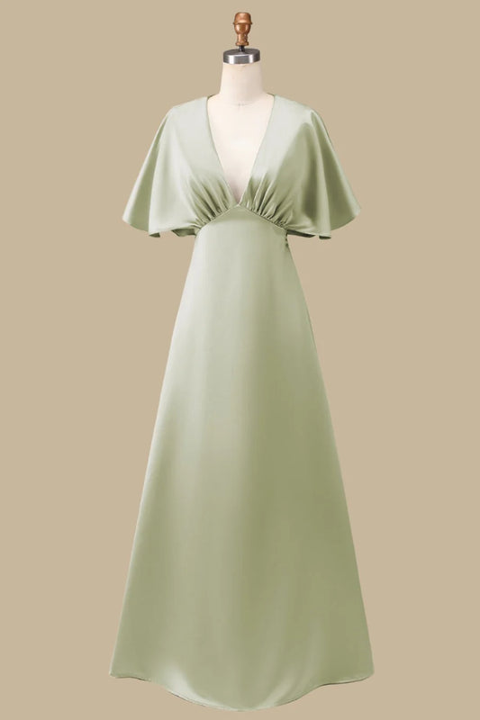 AABEI DRESS High Quality Mother of The Bride Dress A-line V-neck Half Sleeves Flattering High Waist Elegant Dress Formal Dress