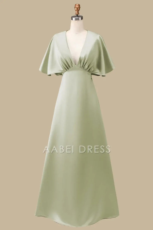 AABEI DRESS High Quality Mother of The Bride Dress A-line V-neck Half Sleeves Flattering High Waist Elegant Dress Formal Dress