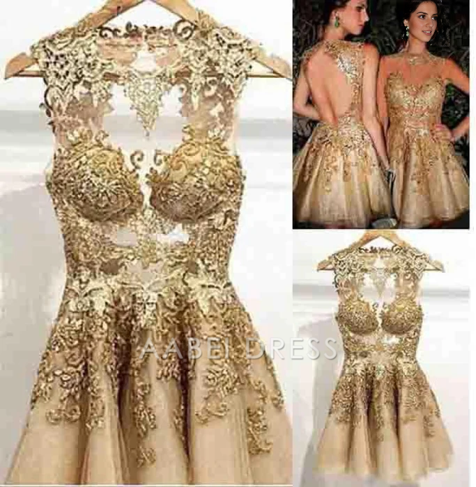 AABEI DRESS New Homecoming Dress Charming A-line Pretty Sleeveless Backless Cocktail Dress Appliques Short Prom Dress