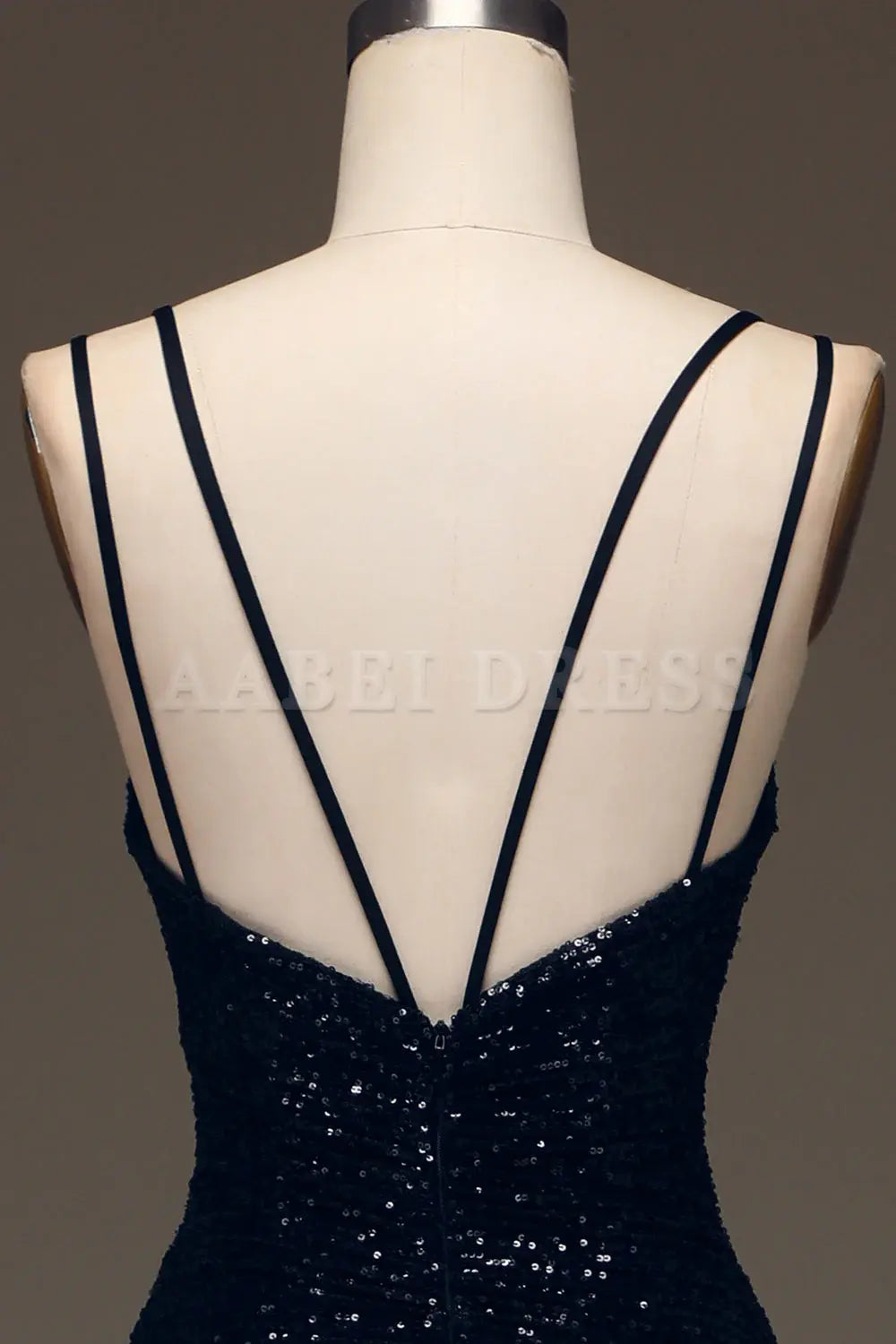 Prom Dress Sparkly Spaghetti Straps Sequin Mermaid Cultivate oneself Backless Side Fork Long Formal Wear Dresses