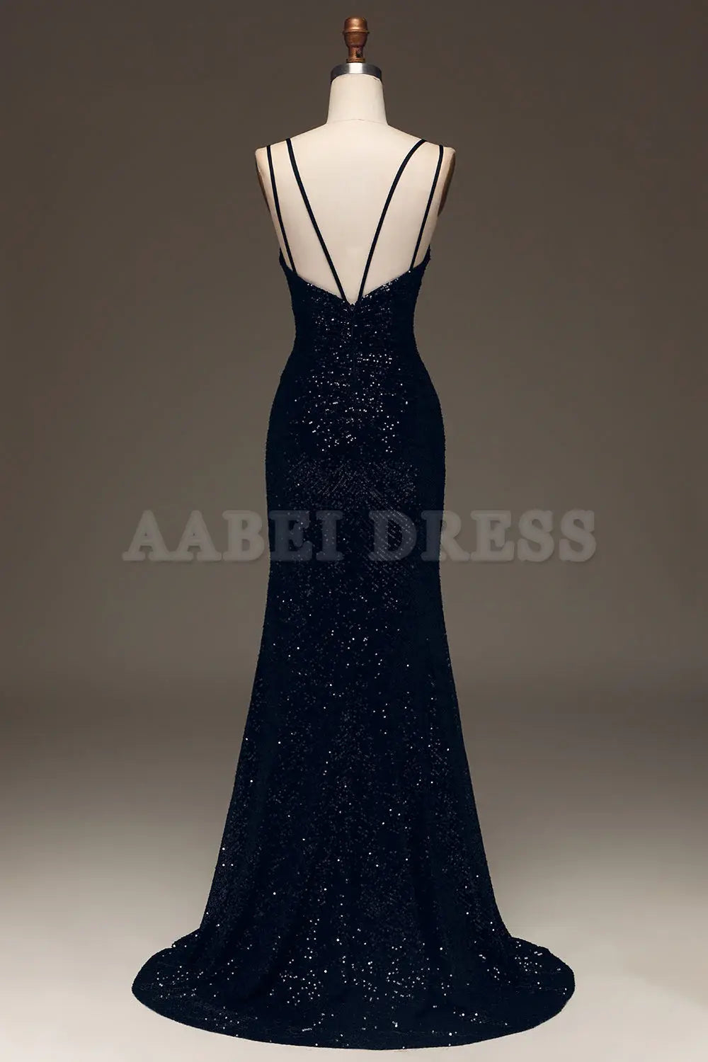 Prom Dress Sparkly Spaghetti Straps Sequin Mermaid Cultivate oneself Backless Side Fork Long Formal Wear Dresses
