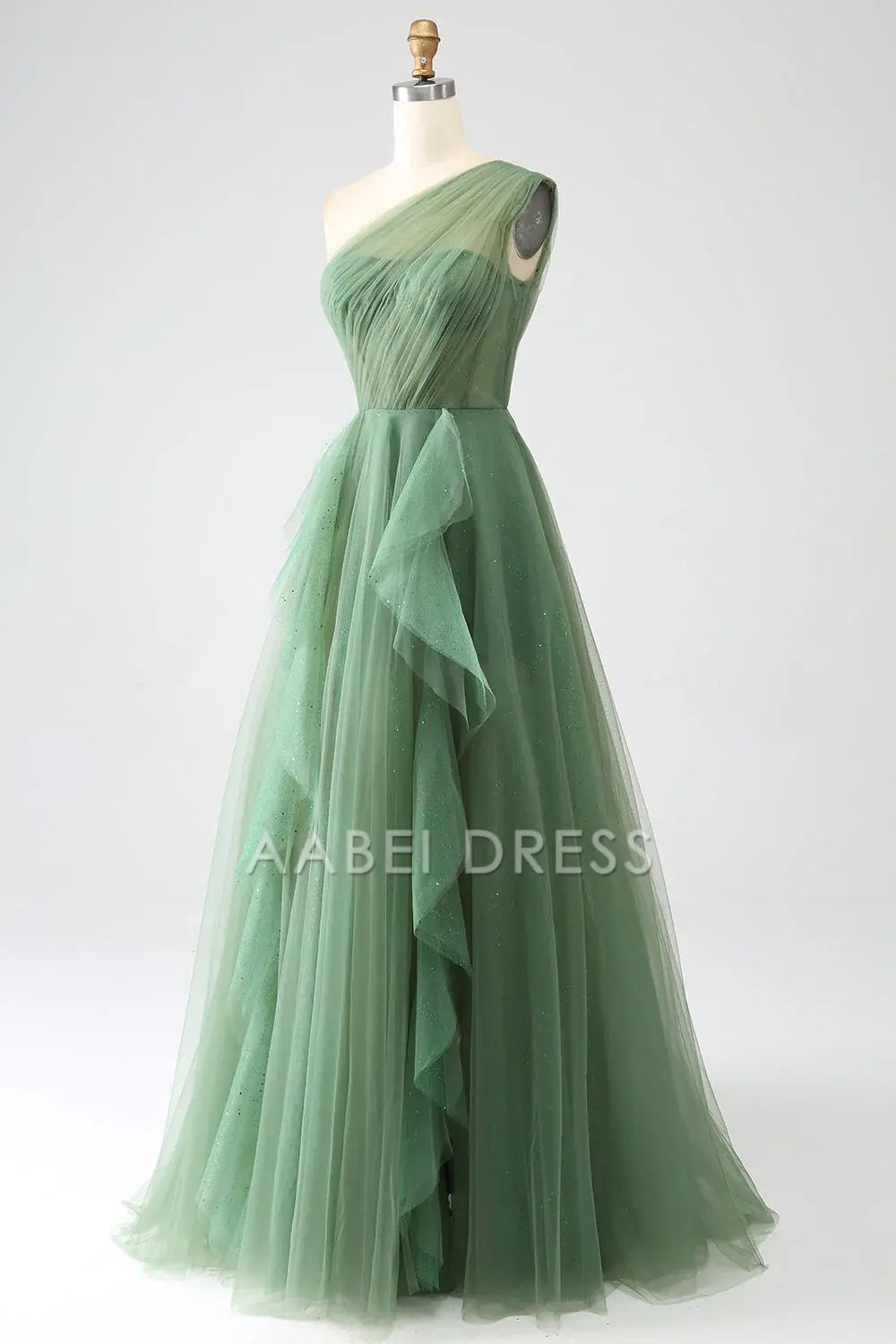 AABEI DRESS Hot Sale Prom Dress Fantastic Tulle A-Line One-Shoulder Ruched Fashion Long Party Dress
