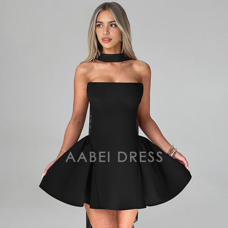 AABEI DRESS New Homecoming Dress Off Shoulder Backless Sexy A-line Dress Elegant Party Dress Strapless Bodycon Mini Dress