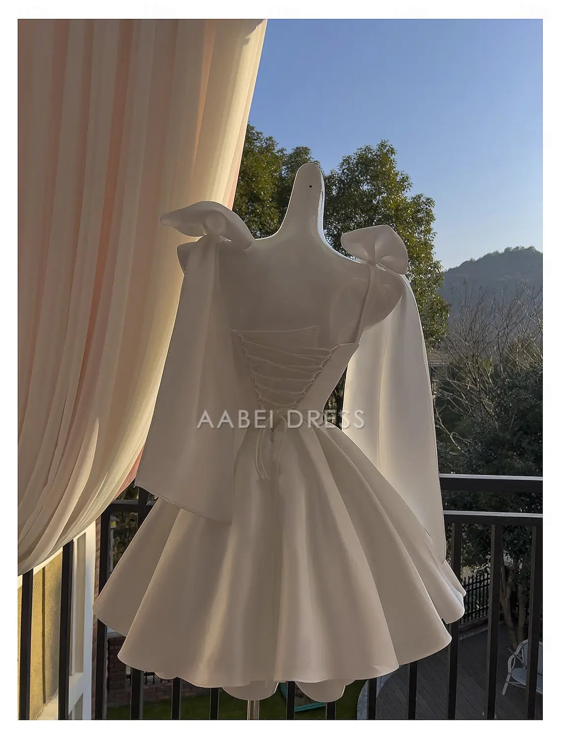 AABEI DRESS New Homecoming Dress Wedding Guest Dresses Princess Dress Sleeveless Spaghetti Strap with Bow(s) Pleats Dress Fashion Short Prom Dresses
