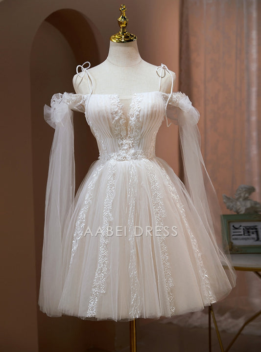 AABEI DRESS New Homecoming Dress Exquisite A-Line Spaghetti Straps Sleeveless Beadwork Appliques Luxurious Short Prom Dresse