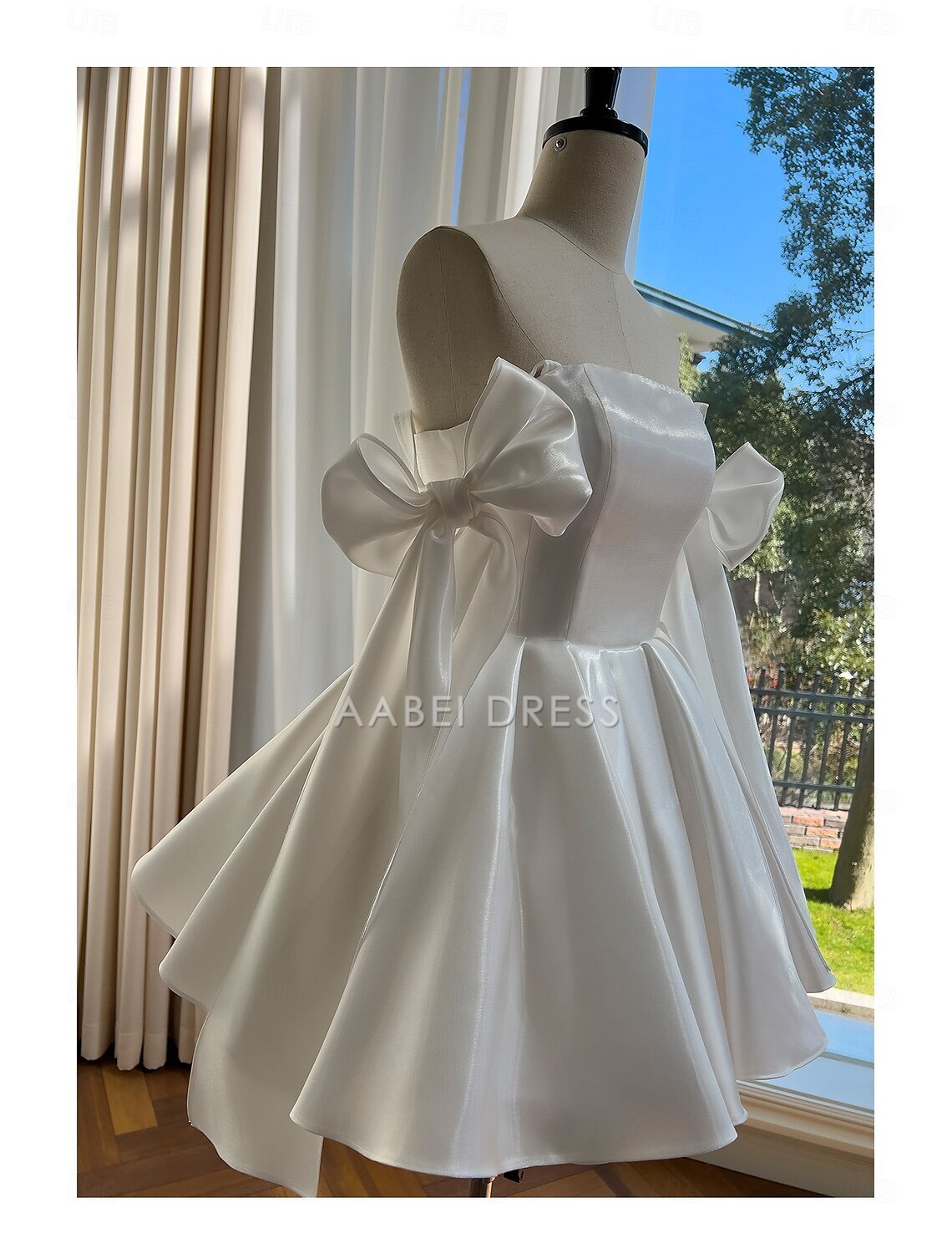 AABEI DRESS New Homecoming Dress Wedding Guest Dresses Princess Dress Sleeveless Spaghetti Strap with Bow(s) Pleats Dress Fashion Short Prom Dresses