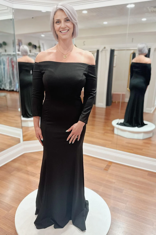 AABEI DRESS High Quality Mother of The Bride Dress Elegant Off-the-Shoulder Long Leeves Mermaid Simple Dignified Dresses Formal Dresses