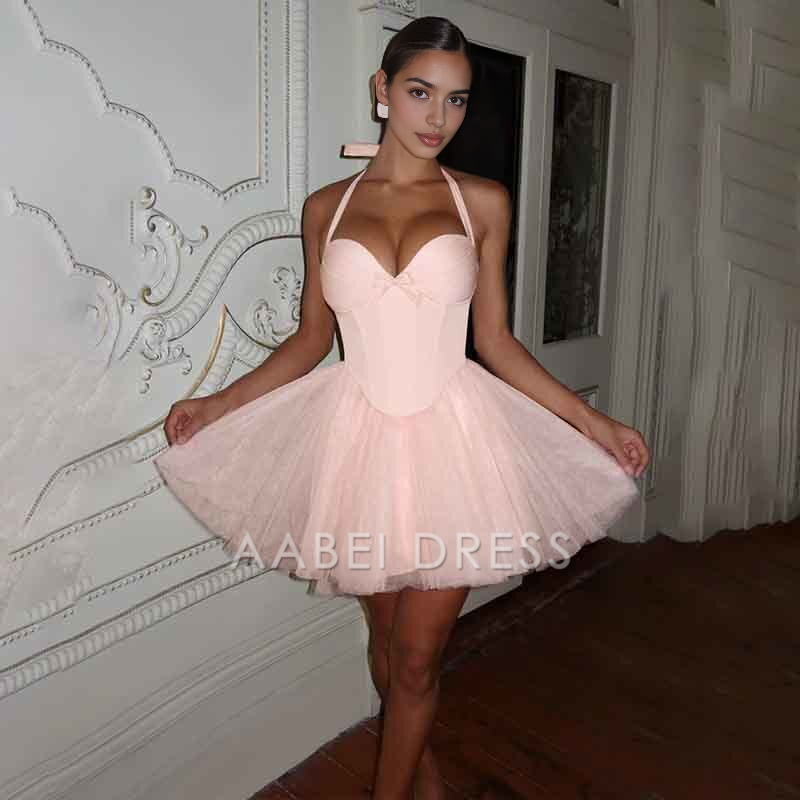 AABEI DRESS New Homecoming Dress Halter Backless Evening Party Dress Bodycon Elegant Sexy Party Dress