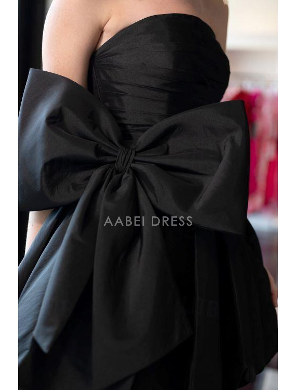 AABEI DRESS New Homecoming Dress Exquisite A-Line Holiday Graduation Sleeveless Strapless with Bow(s) Pleats Short Prom Dresses