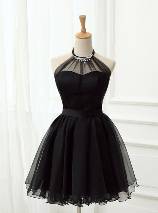 AABEI DRESS New Homecoming Dress Elegant A-line Halter Beading Sleeveless Lace Up Back Ruched Cute Short Prom Dresse