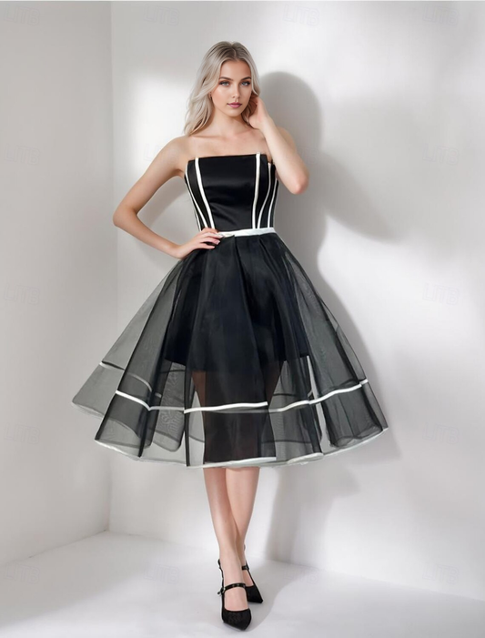 AABEI DRESS New Homecoming Dress Elegant A-Line  Dress Formal Corset Dress Sleeveless Strapless Satin with Pleats Short Prom Dresse