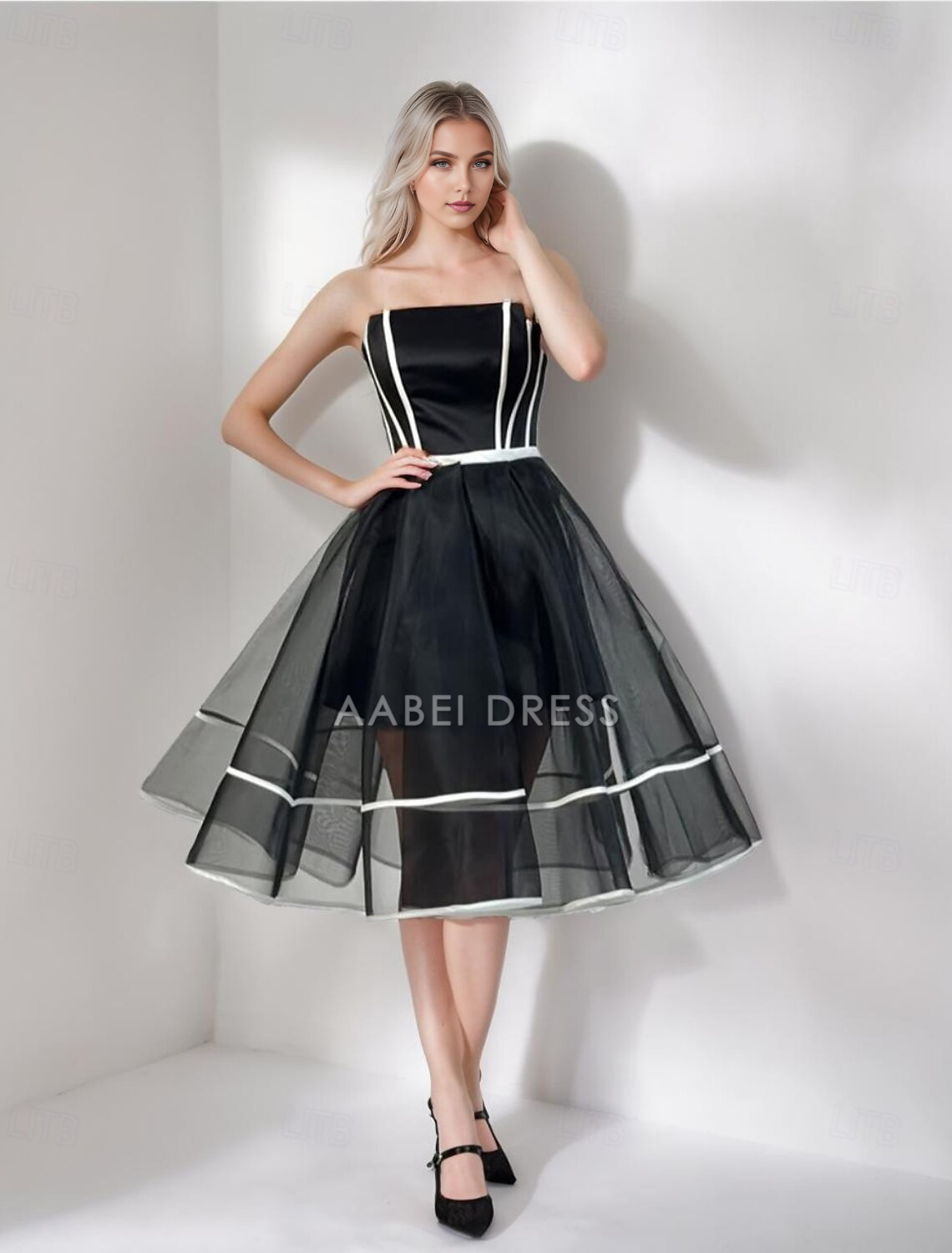 AABEI DRESS New Homecoming Dress Elegant A-Line  Dress Formal Corset Dress Sleeveless Strapless Satin with Pleats Short Prom Dresse