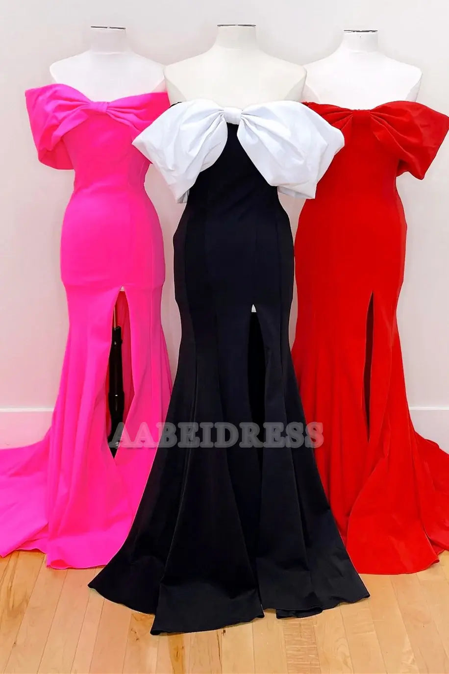 Evening Dress Off-the-Shoulder Bow Mermaid Cultivate oneself Gown with Slit Elegant Exquisite Sweet Formal Women's Dresses