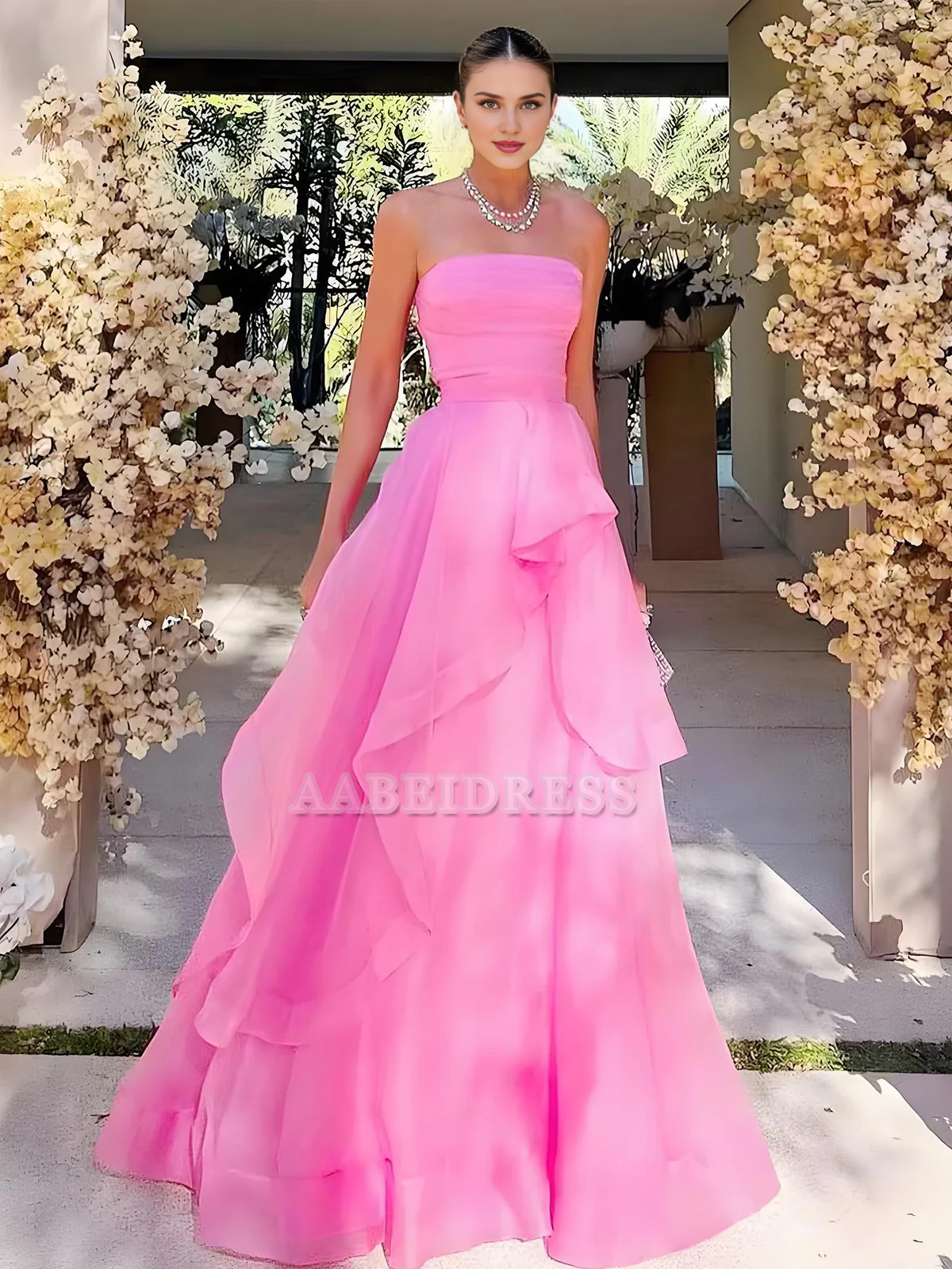 Evening Dress A Line Strapless Organza Irregular Prom Dress Fantastic Gorgeous Formal Women's Dresses