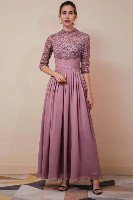 AABEI DRESS High Quality Mother of The Bride Dress A-line Lace with Half Sleeves Elegant Dignified Dresses Formal Dresses