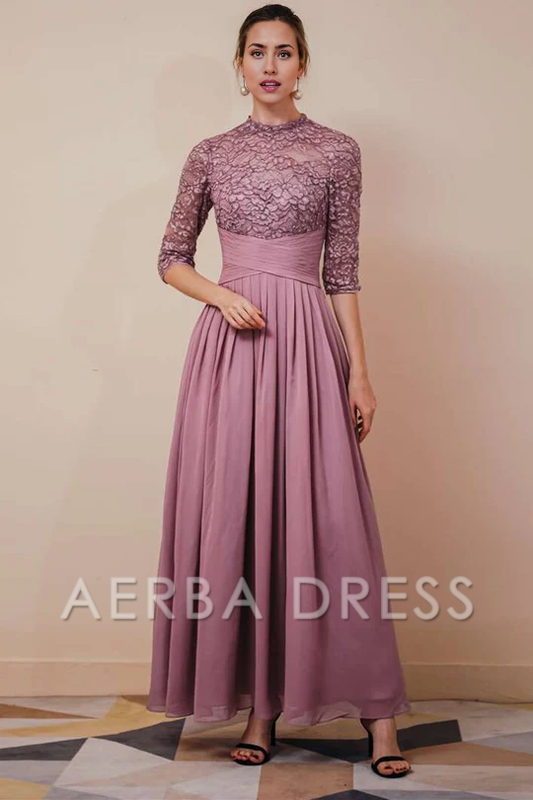 AABEI DRESS High Quality Mother of The Bride Dress A-line Lace with Half Sleeves Elegant Dignified Dresses Formal Dresses