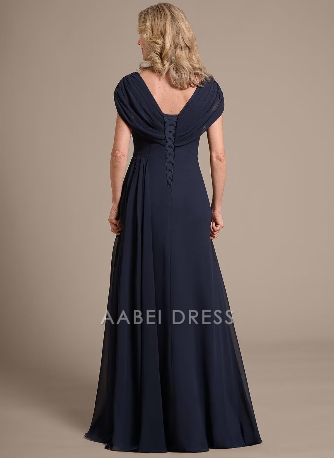 AABEI DRESS High Quality Mother of The Bride Dress A Line V Neck Chiffon Ruched Long Exquisite Modern Dresses Formal Dresses
