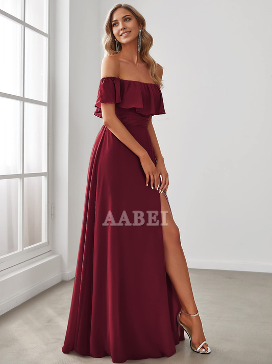 Bridesmaid Dresses Off The Shoulder Bridesmaid Dresses Side Split Beach Maxi Formal Dress Wedding Guest Dresses